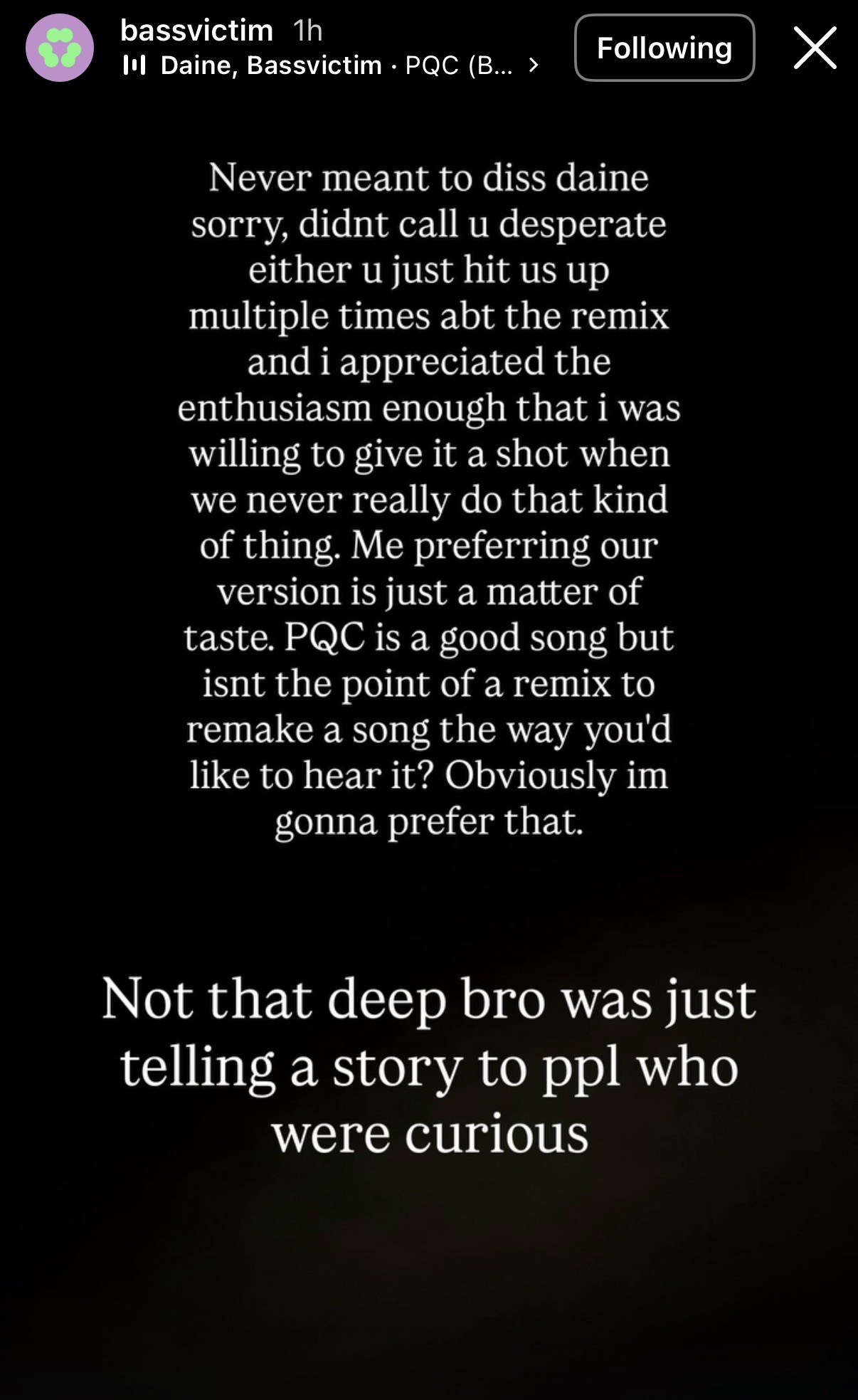 Bassvictim's Ike Clateman Apologizes For daine Shade — image 5