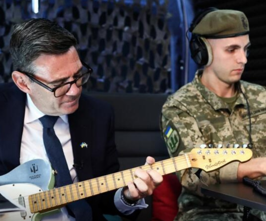 UK Prime Minister Burnham Strums The Smiths For Ukrainian Soldier
