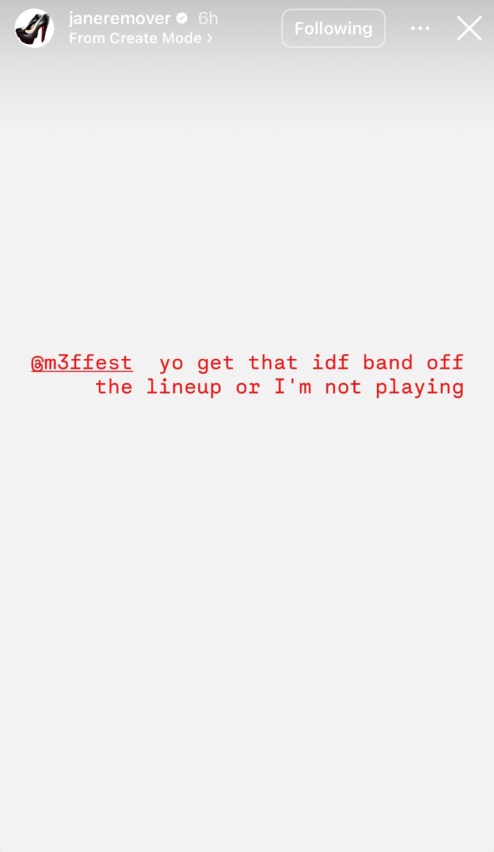Jane Remover Drops Off M3F Fest Over "IDF Band" Temper City — image 7