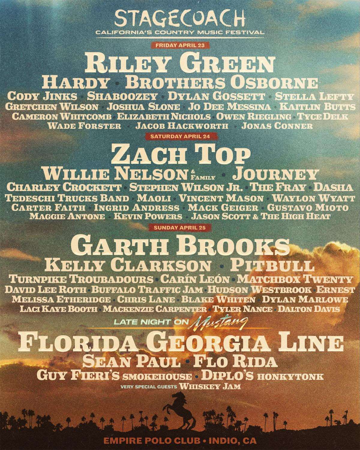 Country Festival Stagecoach Has Journey, Kelly Clarkson, Pitbull, & Also Country Music For 2027